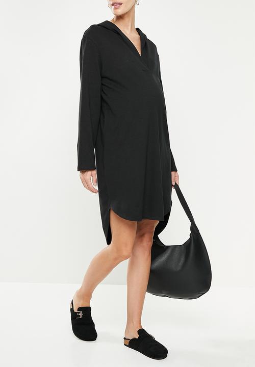 Superbalist - Maternity nursing hoodie lounge dress - black