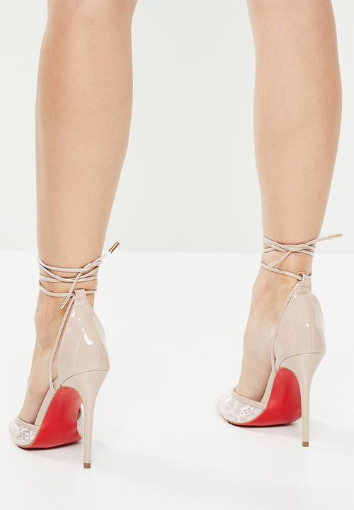 Miss Black - Lou13 ankle strap heel - ecru