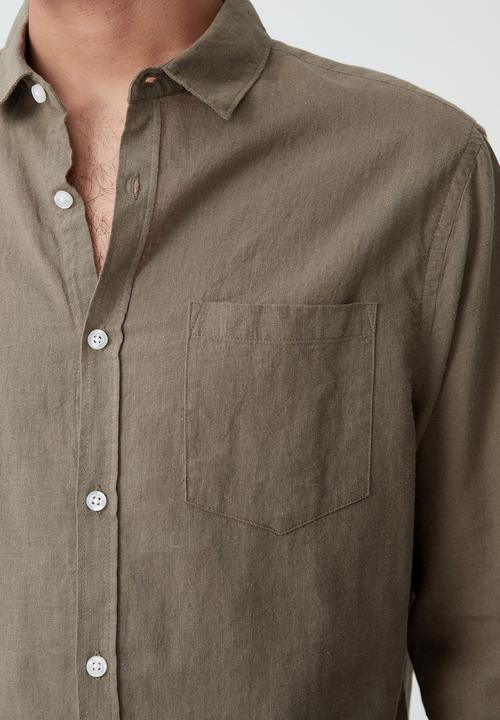 Cotton On - Ashby long sleeve shirt - khaki
