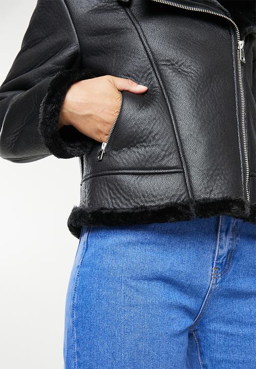 Missguided - Faux leather jacket - black