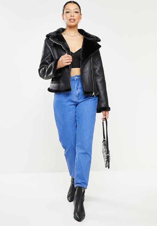 Missguided - Faux leather jacket - black