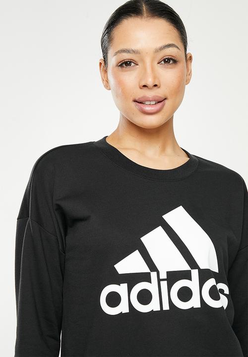 adidas Performance - W bl crew neck brushed fleece sweater - black & white