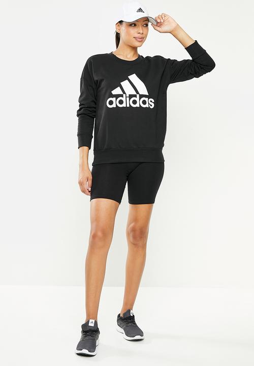 adidas Performance - W bl crew neck brushed fleece sweater - black & white