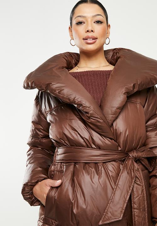 Missguided - Recycled duvet coat - chocolate