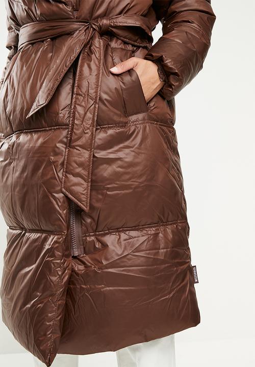 Missguided - Recycled duvet coat - chocolate
