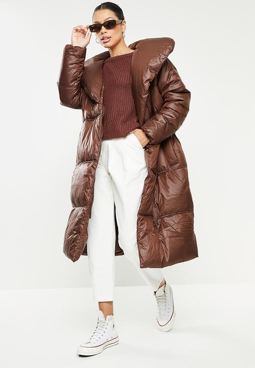 Missguided - Recycled duvet coat - chocolate
