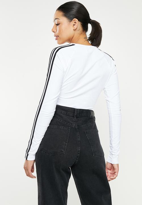 adidas Originals - Cropped long sleeve tee w - white