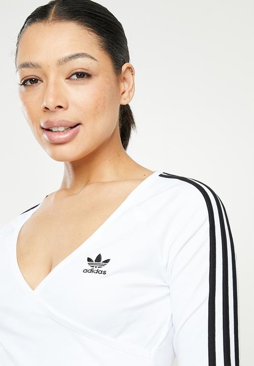 adidas Originals - Cropped long sleeve tee w - white
