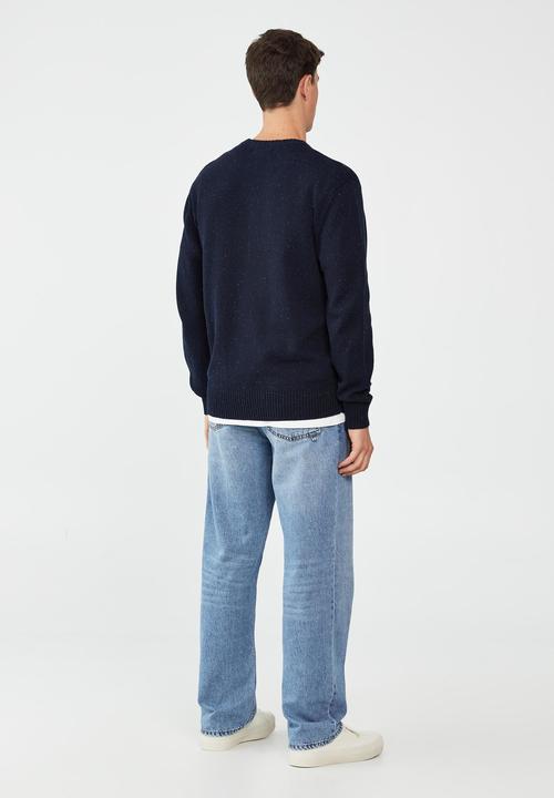 Cotton On - Crew knit - indigo neps