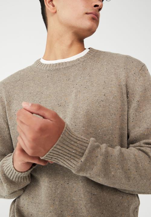 Cotton On - Crew knit - taupe neps