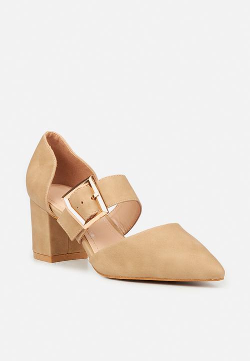 Butterfly Feet - Ruth big buckle heel - taupe