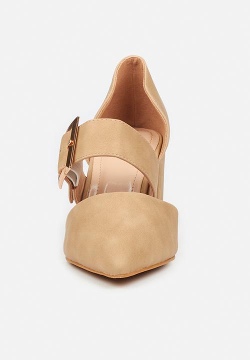 Butterfly Feet - Ruth big buckle heel - taupe