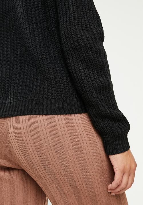 Missguided - Recycled ophelita off shoulder jumper - black