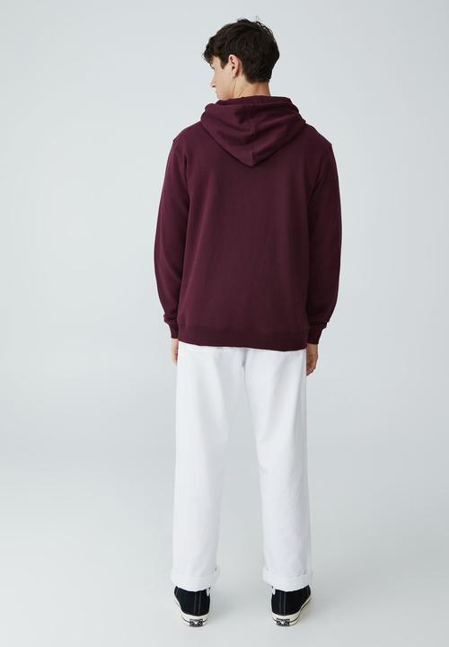 Cotton On - Essential fleece pullover-burgundy