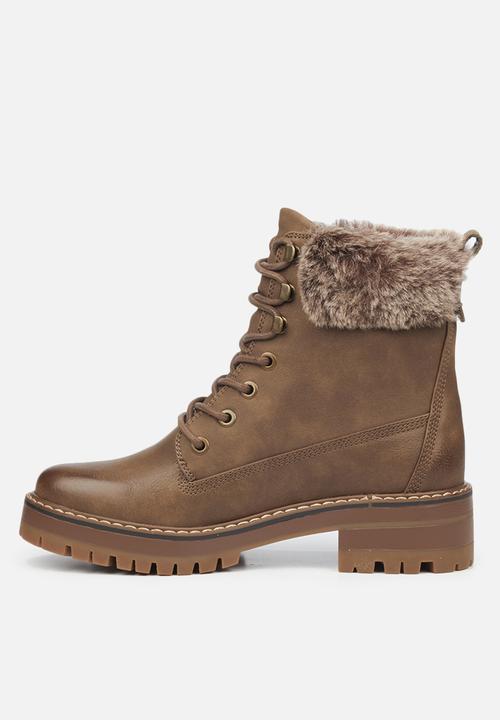 Miss Black - Fox6 lace-up ankle boot - brown