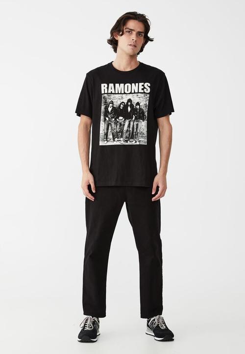 Cotton On - Tbar collab music T-shirt - lcn mt black/ramones