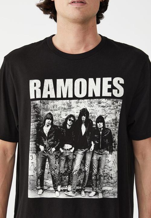 Cotton On - Tbar collab music T-shirt - lcn mt black/ramones