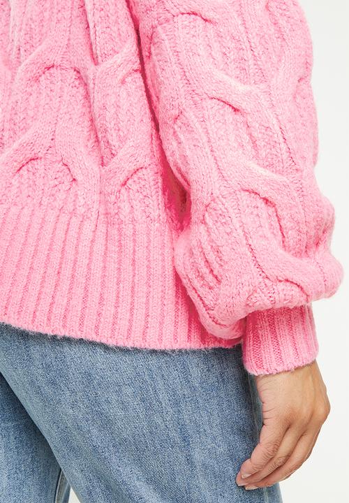 Missguided - Fluffy wishbone crew neck jumper  - pink