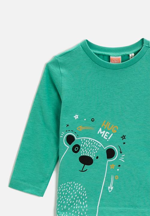 Koton Kids - Baby boys long sleeve printed tee - green