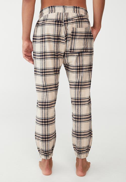 Cotton On - Lounge pant - oatmeal & navy check