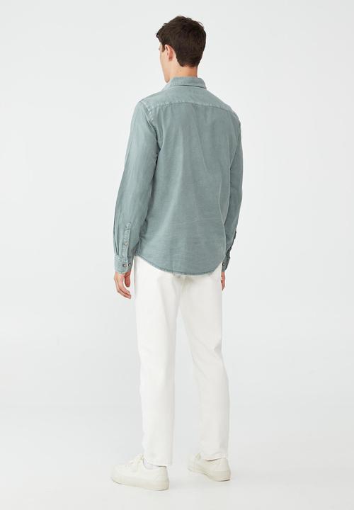 Cotton On - Mayfair long sleeve shirt - vintage washed teal