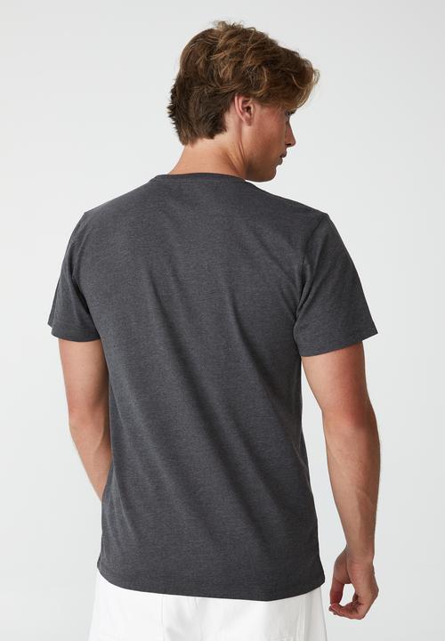 Cotton On - Organic crew T-shirt - charcoal marle