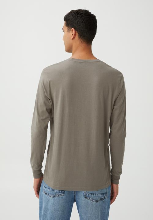 Cotton On - Organic long sleeve T-shirt - slate stone