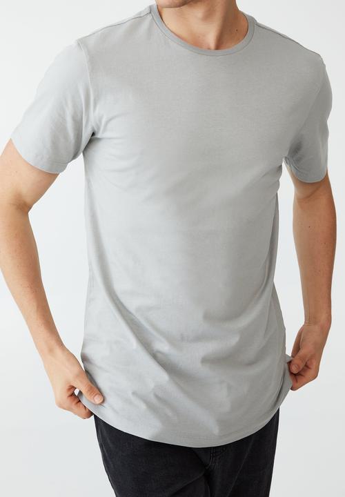 Cotton On - Organic longline T-shirt - blue haze