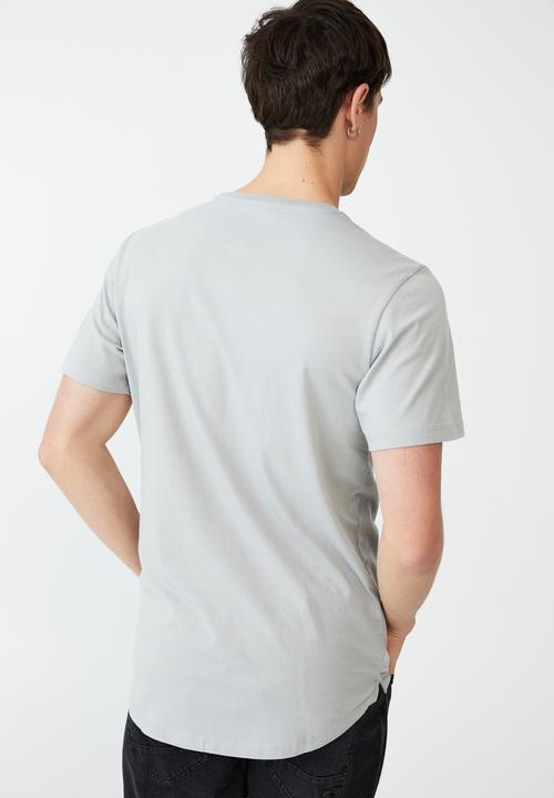 Cotton On - Organic longline T-shirt - blue haze