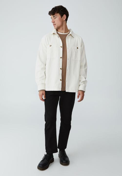 Cotton On - Heavy overshirt - ecru cord