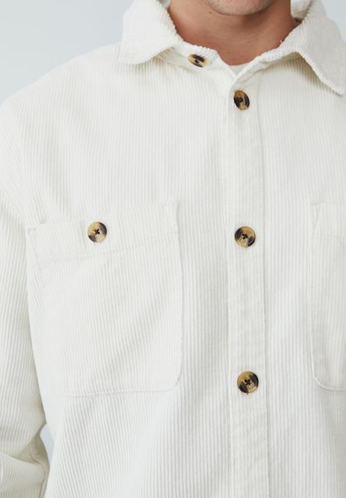 Cotton On - Heavy overshirt - ecru cord