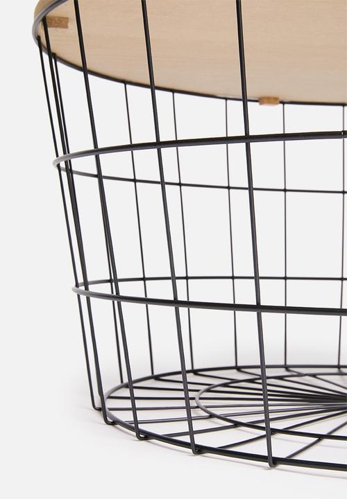 Excellent Houseware - Wire  round side table - black