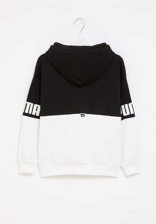 PUMA - Puma power hoodie fl b - black & white