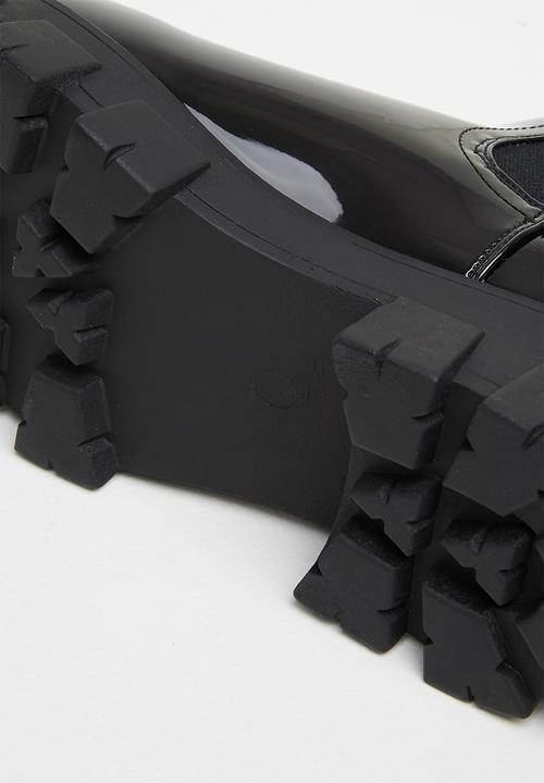 Glamorous - Wide fit track sole chunky ankle boot - black