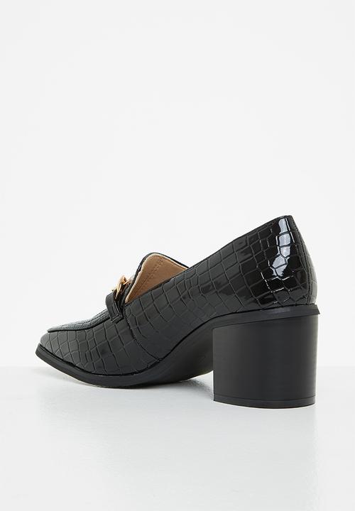 Glamorous - Chain block heel loafer - black