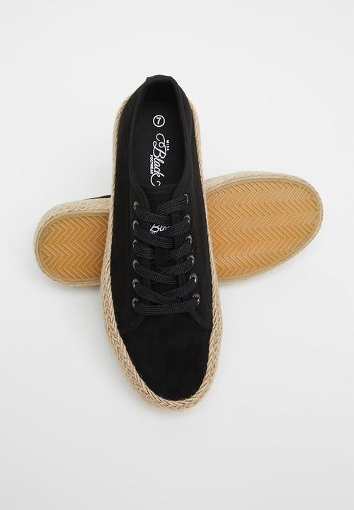 Miss Black - Quebec2 espadrille flatform sneaker - black