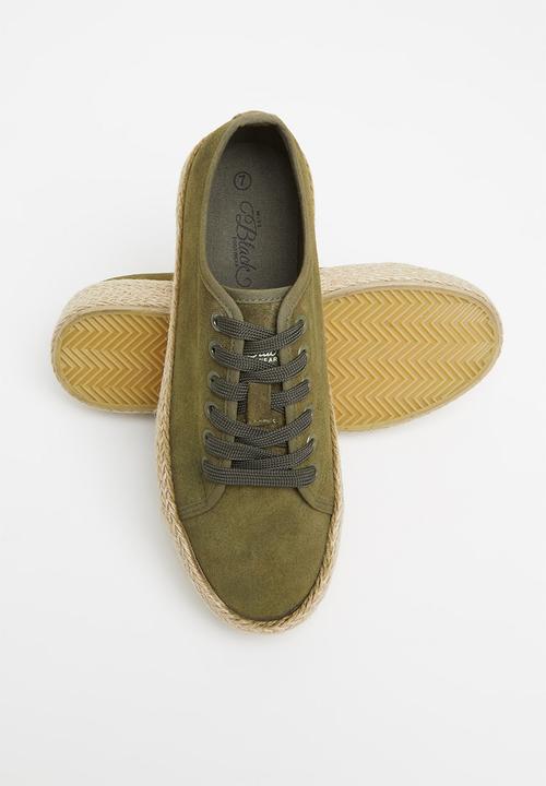 Miss Black - Quebec2 espadrille flatform sneaker - olive