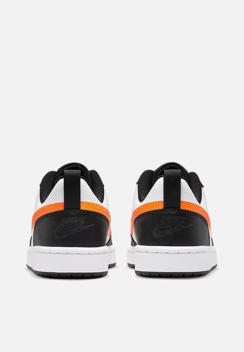 Nike - Nike court borough low 2 (gs) - white/total orange-black-dk smoke grey