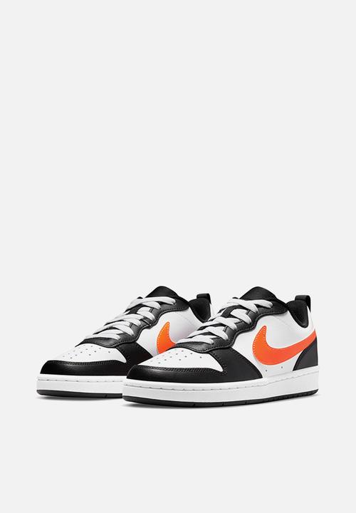 Nike - Nike court borough low 2 (gs) - white/total orange-black-dk smoke grey