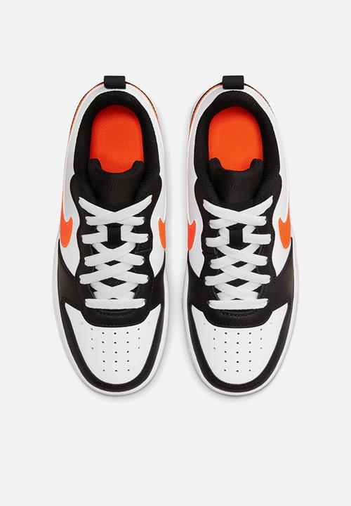 Nike - Nike court borough low 2 (gs) - white/total orange-black-dk smoke grey