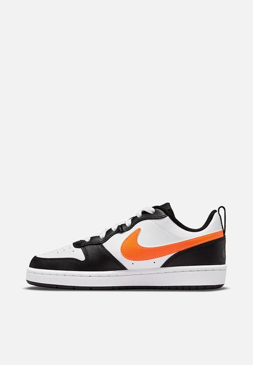 Nike - Nike court borough low 2 (gs) - white/total orange-black-dk smoke grey