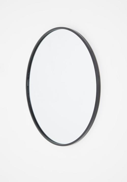 Sixth Floor - Round framed mirror - black