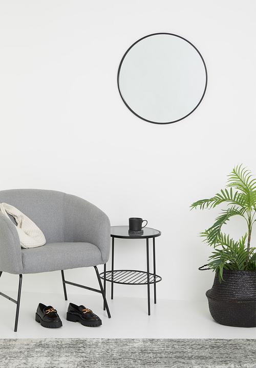 Sixth Floor - Round framed mirror - black