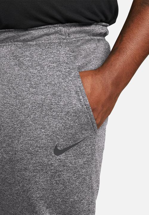 Nike - DRI-FIT Tapered Fleece Training Pants- Charcoal heather & black