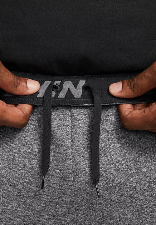 Nike - DRI-FIT Tapered Fleece Training Pants- Charcoal heather & black