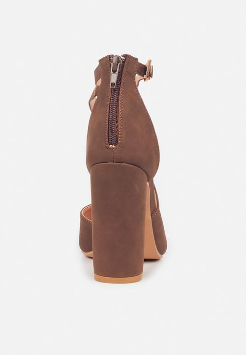 Miss Black - Criss2 ankle strap heel - chocolate
