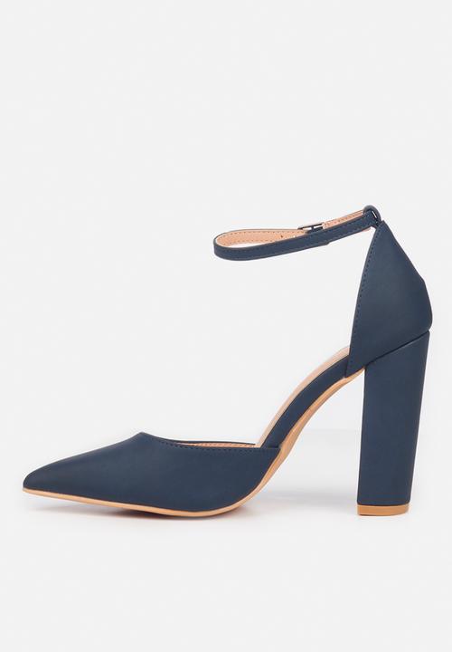 Miss Black - Criss3 ankle strap heel - navy