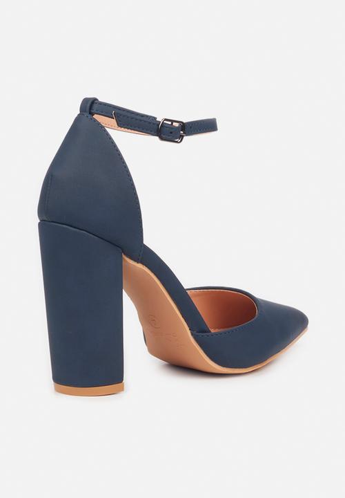 Miss Black - Criss3 ankle strap heel - navy