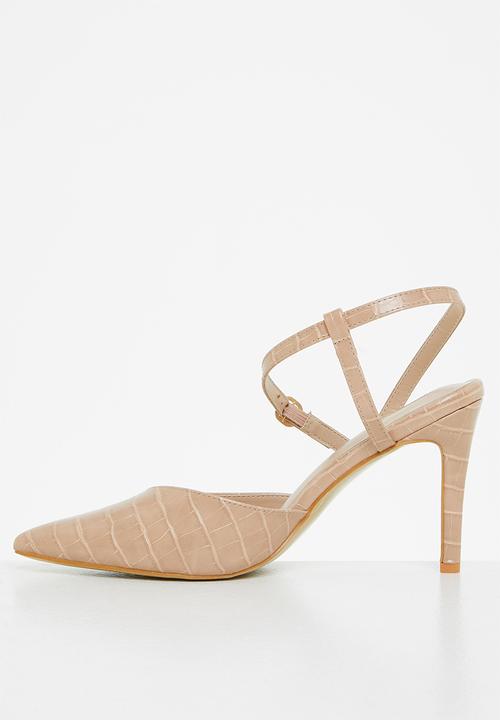 Plum - Polly pointed stiletto heel - neutral 