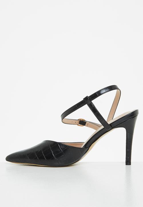 Plum - Polly pointed stiletto heel - black